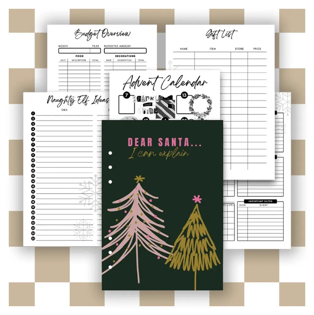 'Dear Santa I can explain' Christmas Inserts - Green Cover