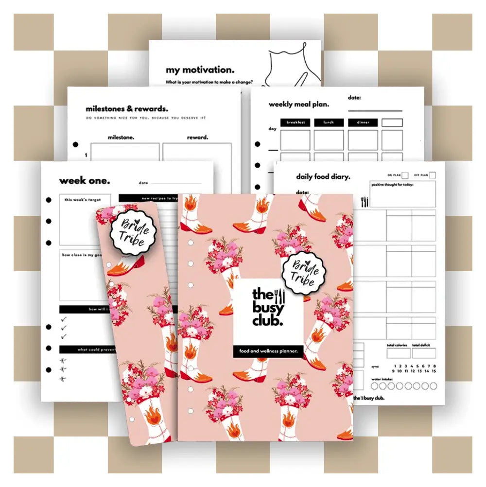 8 Week Food Diary Personal Planner Inserts - Wedding Howdy Love
