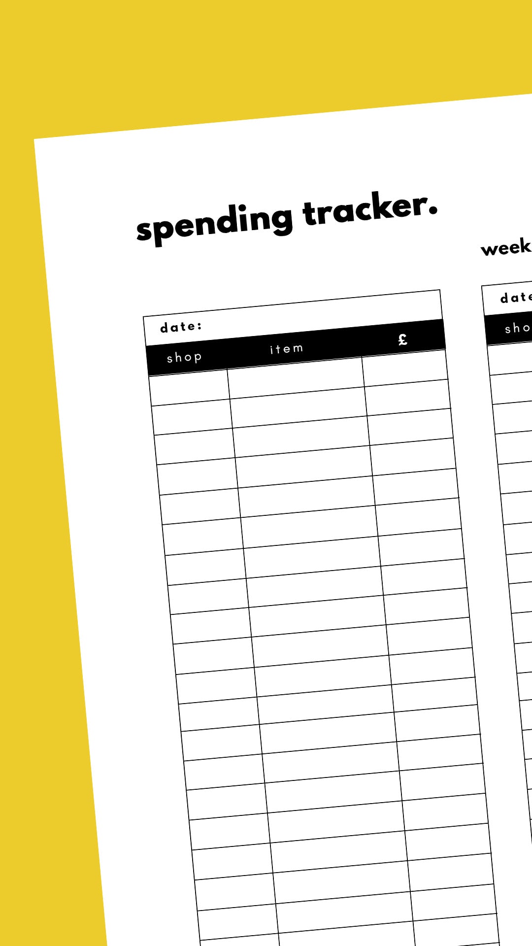 SAMPLE 'Ebony Twist’ 8 week weightloss planner