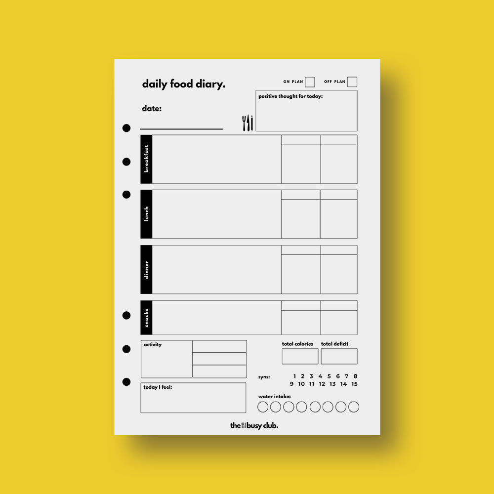 SAMPLE 'Ebony Twist’ 8 week weightloss planner