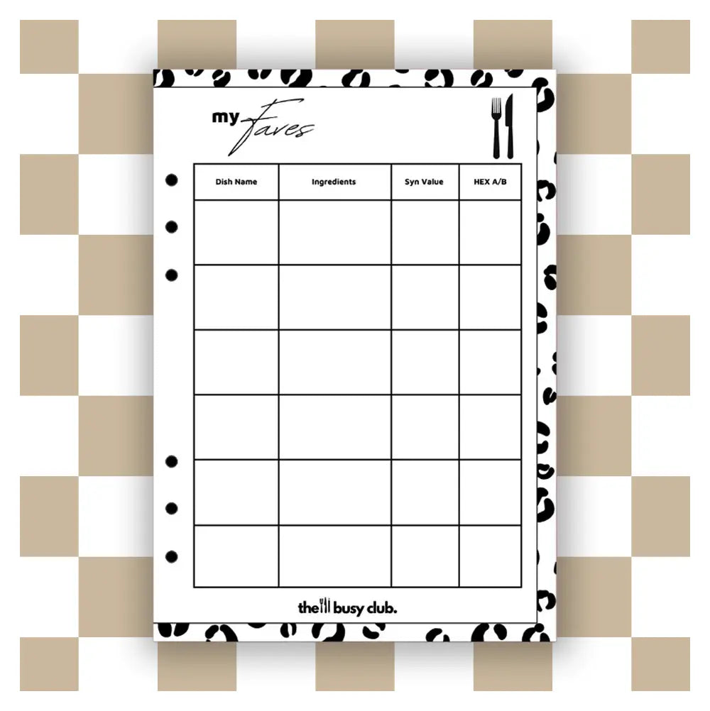 My Faves 'Blended Binder' Organiser Inserts