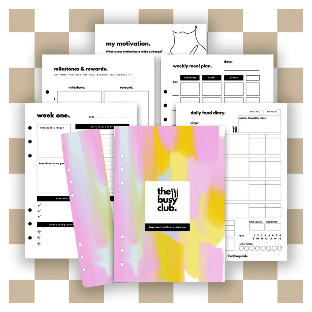 8 Week Food Diary Personal Planner Inserts - Pastel Dreams