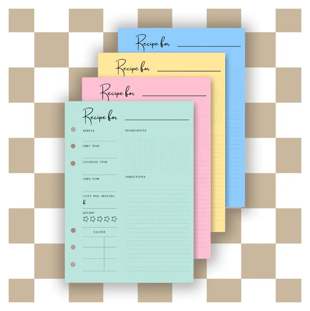 Recipe 'Blended Binder' Organiser Inserts