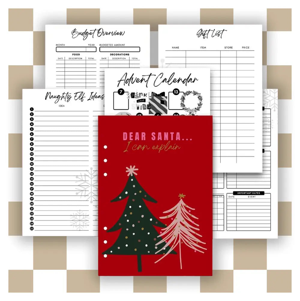 'Dear Santa I can explain' Christmas Inserts - Red Cover