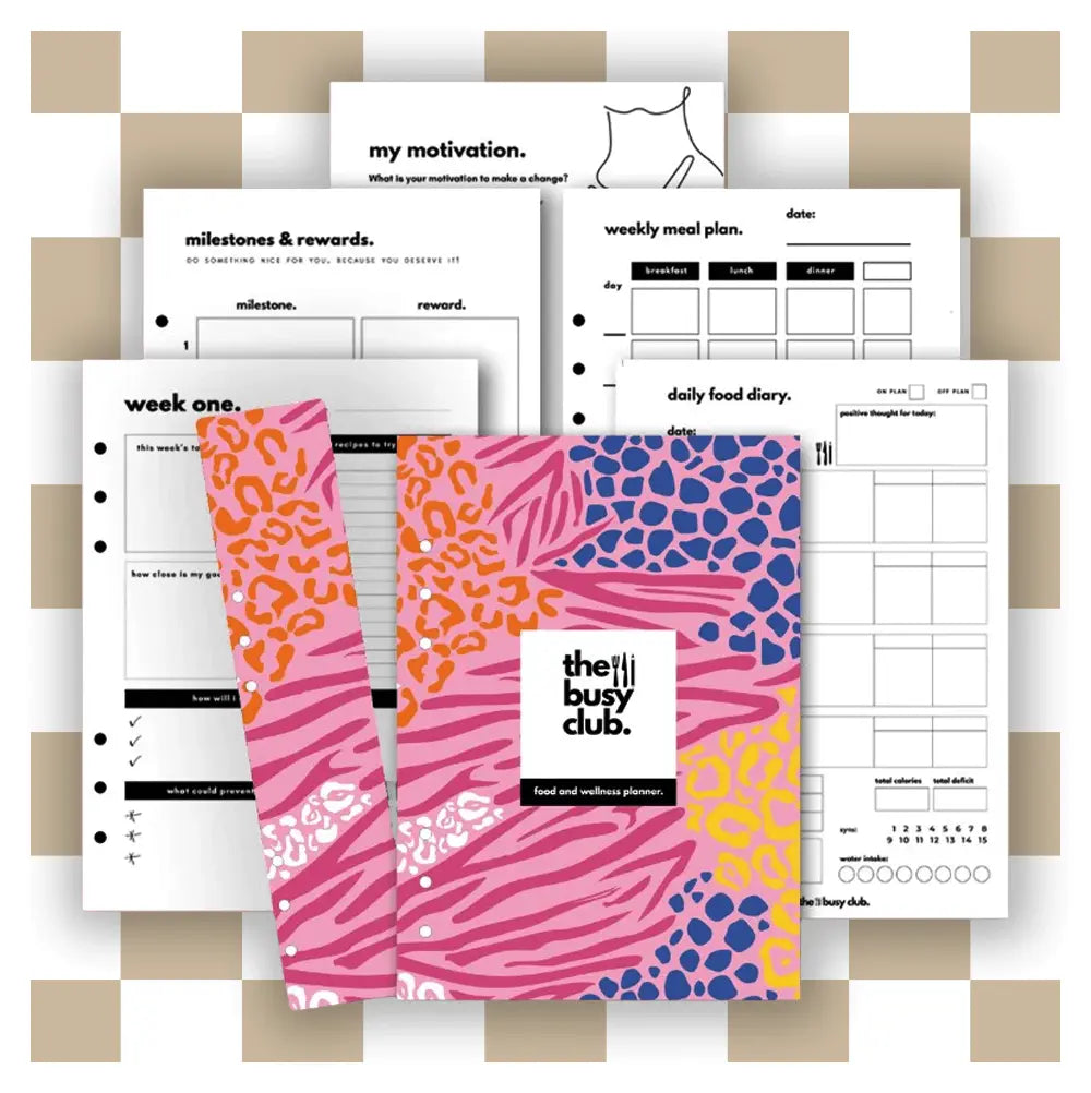 8 Week Food Diary Personal Planner Inserts - Safari Blush