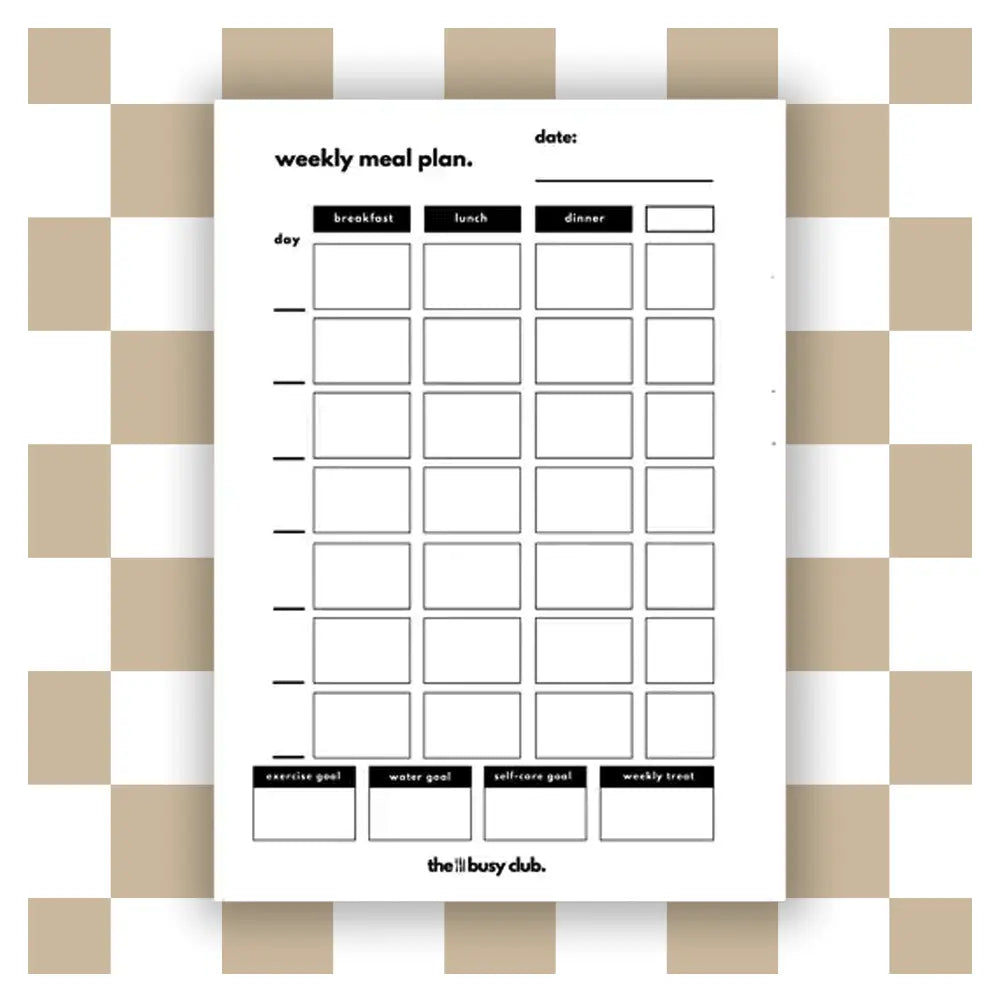 Weekly Meal Planner 'Blended Binder' Organiser Inserts