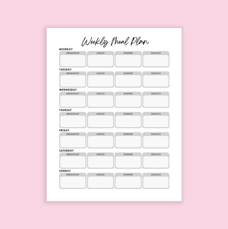 Daily and Weekly Food Planner