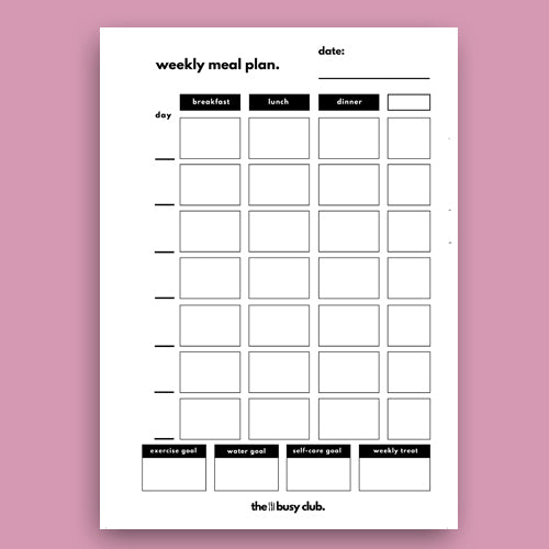 12 Week Food Planner