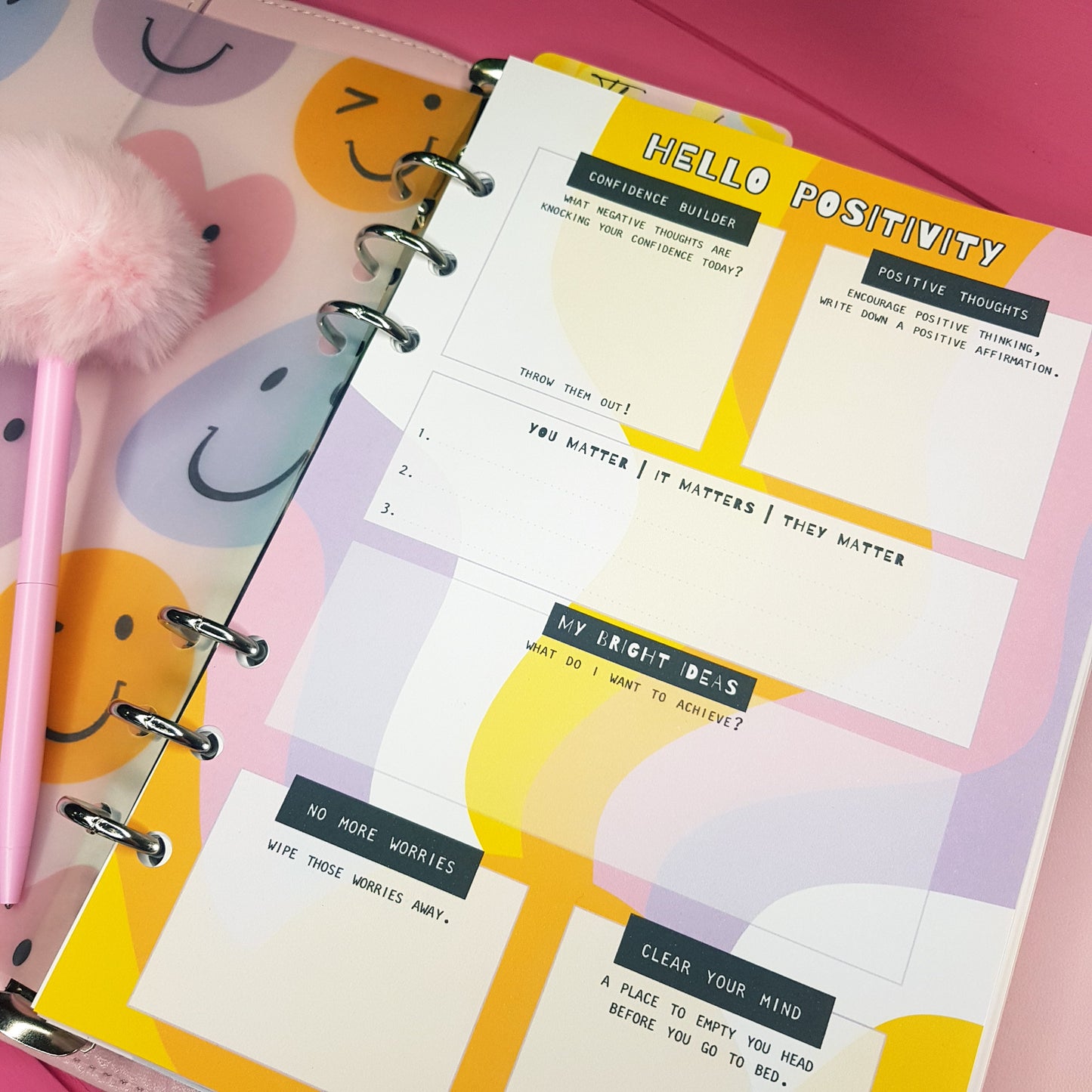 'Hello Positivity' Blended Binder Daily Inserts