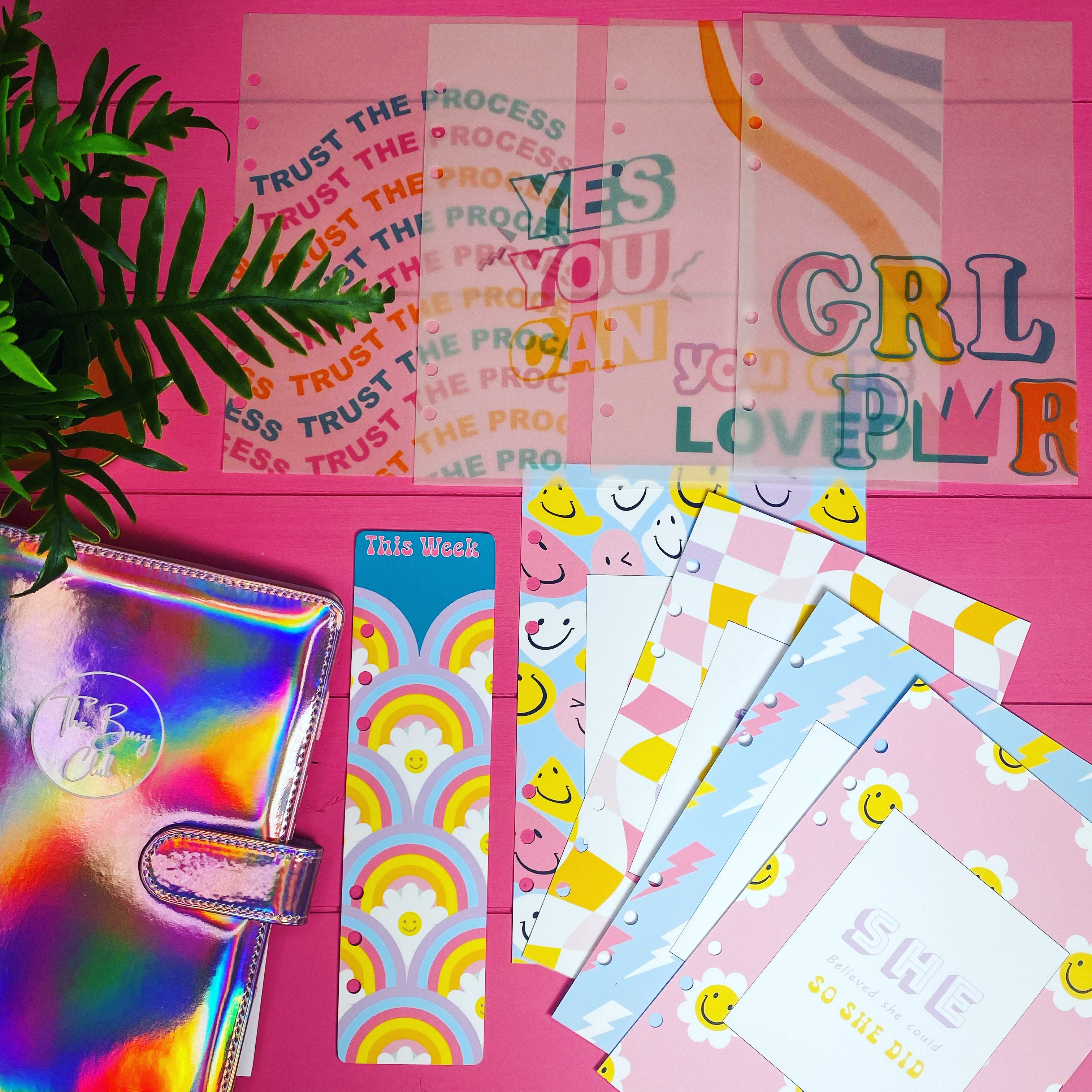 A5 90's Planner Dashboards and Bookmark