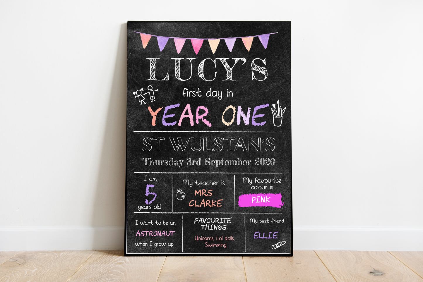 Personalised 'First Day' print