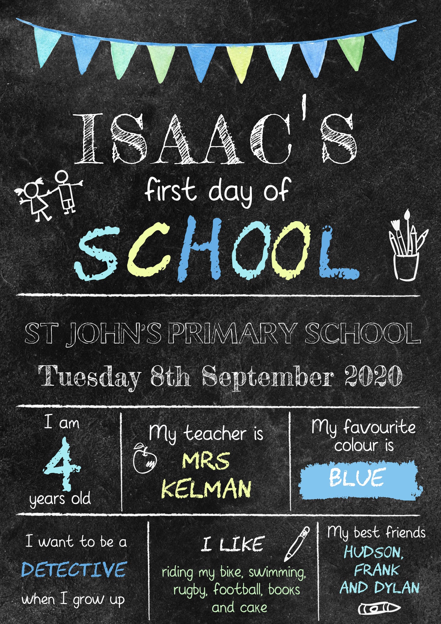 Personalised 'First Day' print