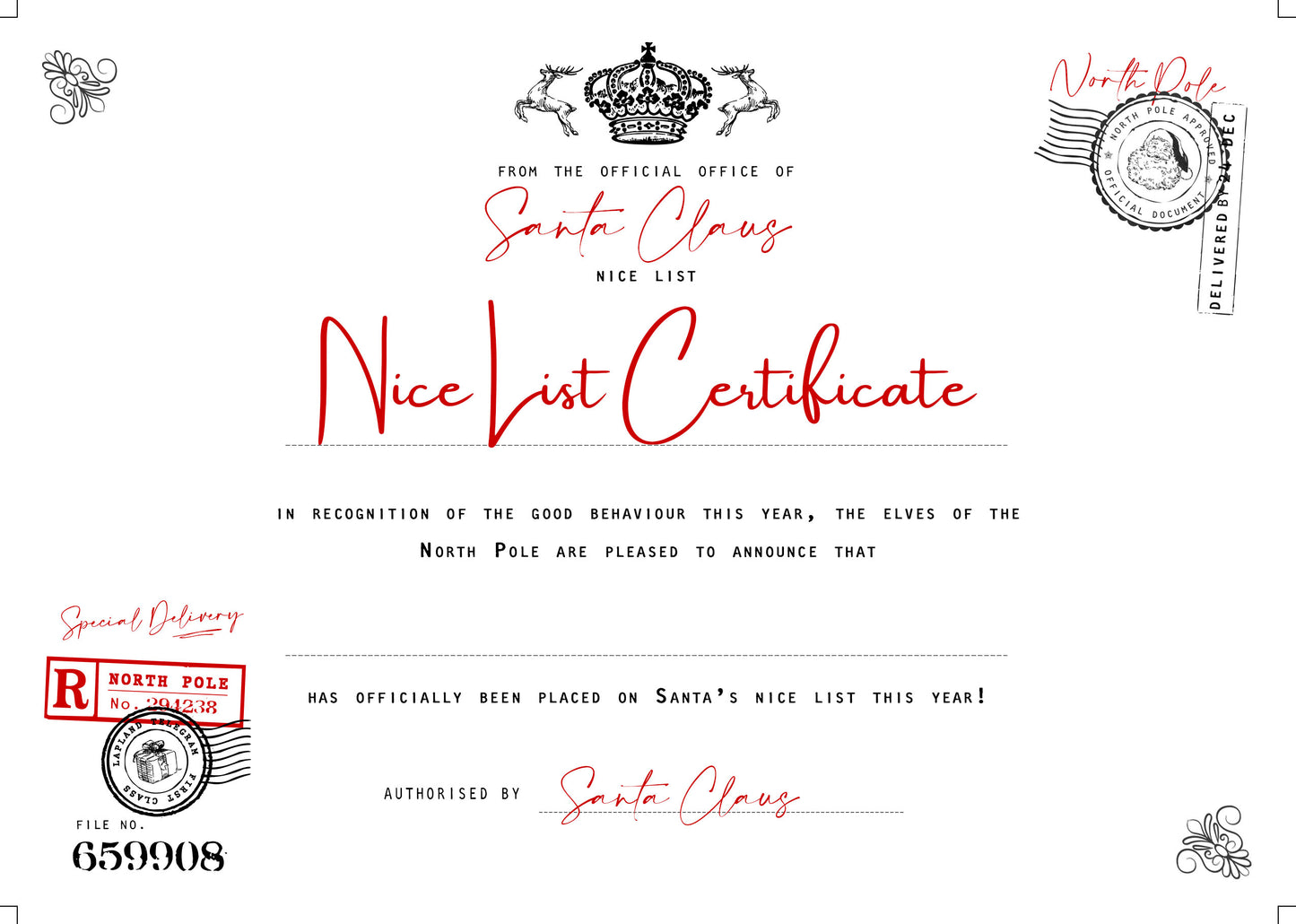Santa Claus Telegram & Certificate