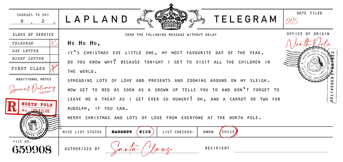 Santa Claus Telegram & Certificate